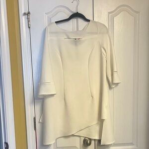 Elegant Cream Asymmetrical Dress